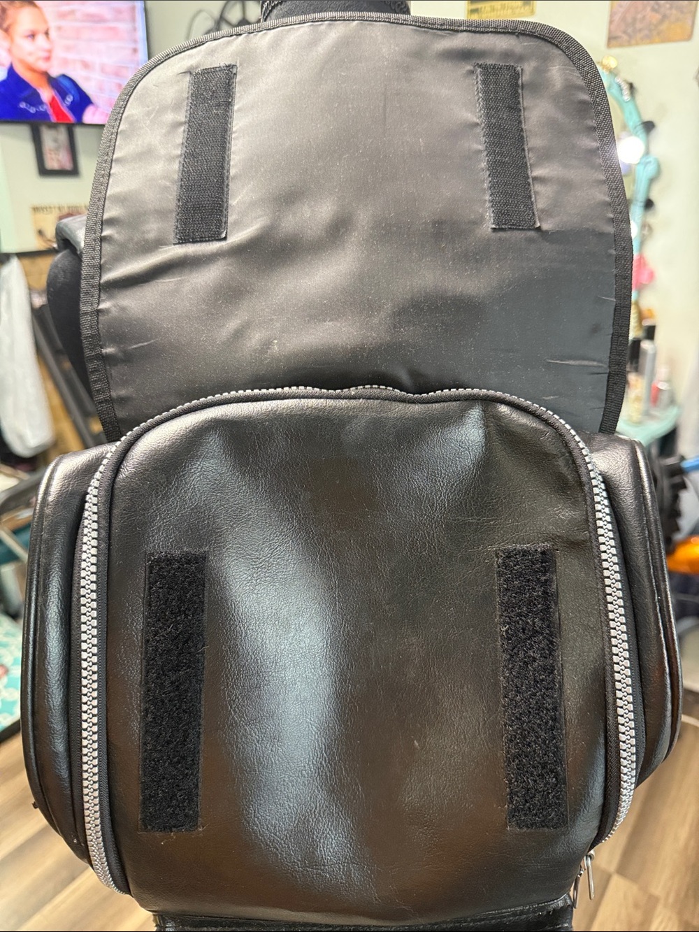 Harley-Davidson Black Backpack with Orange Logo and Wing Graphic - Picture 7 of 16